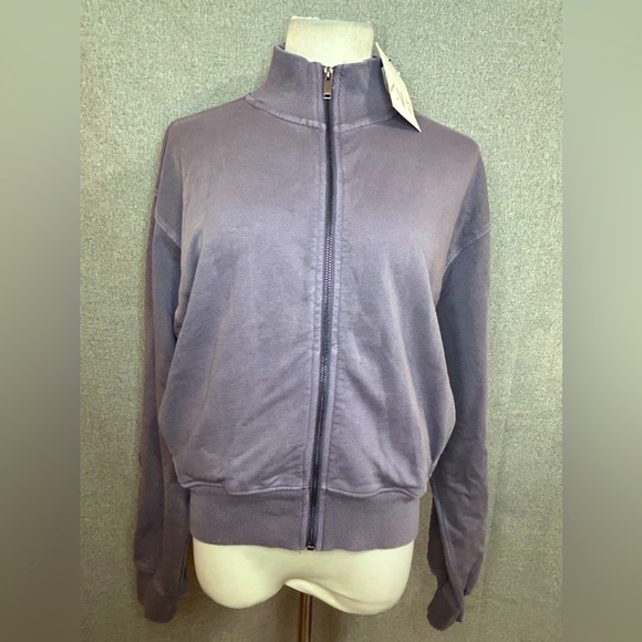 Zara Purple Zip-Up Sweatshirt - Picture 1 of 6